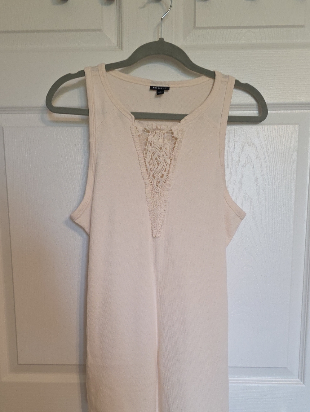 Torrid Cream Crochet-Inset Tank